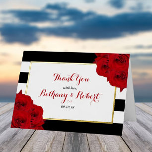 The Chic Modern Luxe Wedding Collection- Red Roses Foil Greeting Card