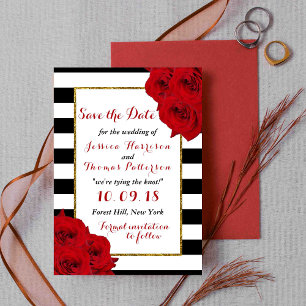 The Chic Modern Luxe Wedding Collection- Red Roses Save The Date