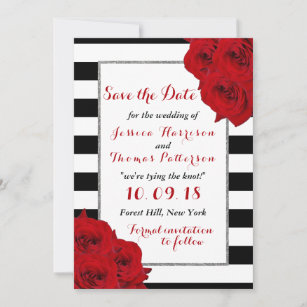 The Chic Modern Luxe Wedding Collection- Red Roses Save The Date
