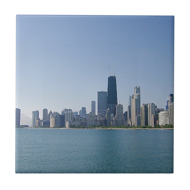 The Chicago skyline Ceramic Tile (Front)
