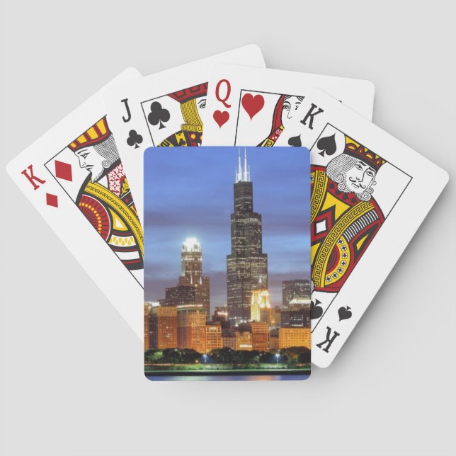 The Chicago skyline from the Adler Planetarium Playing Cards (Back)