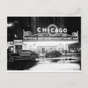 The Chicago Theatre In The 1940's Postcard