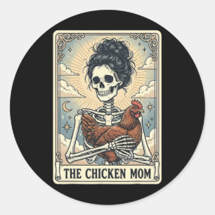 The Chicken Mum Tarot Card Classic Round Sticker