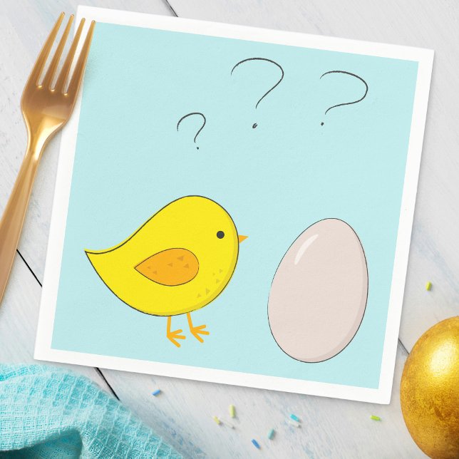 The Chicken or the Egg Cute Easter cartoon Funny Napkin (Creator Uploaded)