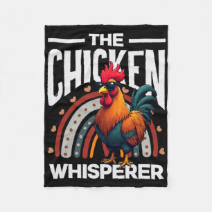 The Chicken Whisperer Cool Rooster Sungles Rainbow Fleece Blanket