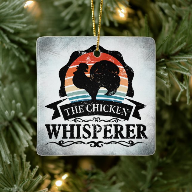 The Chicken Whisperer Funny Ceramic Ornament (Tree)