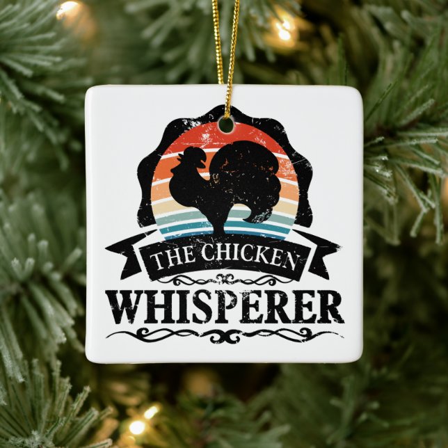 The Chicken Whisperer Funny Ceramic Ornament (Tree)