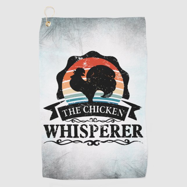 The Chicken Whisperer Funny Golf Towel (Front)