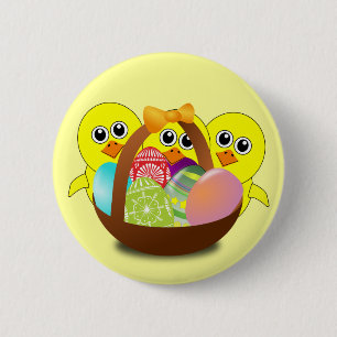 The Chicks Easter Basket - 6 Cm Round Badge
