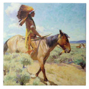 “The Chief” Western Art by W Herbert Dunton Ceramic Tile