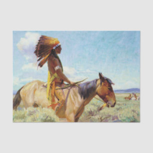 “The Chief” Western Art by W Herbert Dunton Tissue Paper