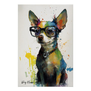 The Chihuahua Dog With Sunglasses - Composition010 Poster
