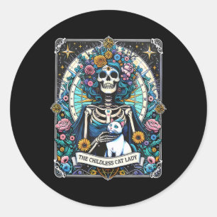 The Childless Cat Lady Tarot Card Kamala Harris 20 Classic Round Sticker