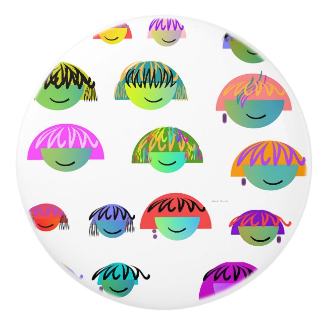 The Children Decorative Kids Room White  Ceramic Knob (Front)