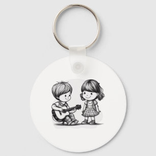 The Children Have Fun As Always. Sticker  Key Ring