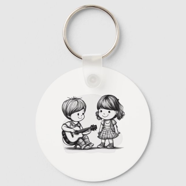 The Children Have Fun As Always. Sticker  Key Ring (Front)