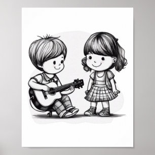The Children Have Fun As Always. Sticker Poster