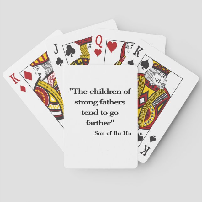 The children of strong fathers tend to go farther playing cards (Back)