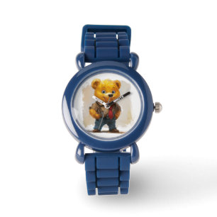 The Children's Working Bear Blue Silicone Watch