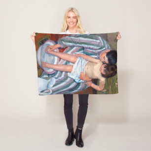 The Child's Bath, Mary Cassatt Fleece Blanket