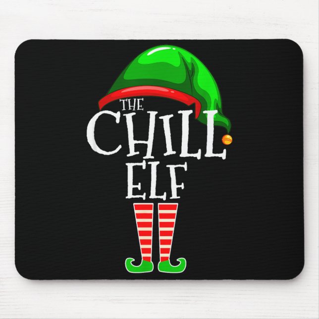 The Chill Elf Family Matching Group Christmas Gift Mouse Pad (Front)