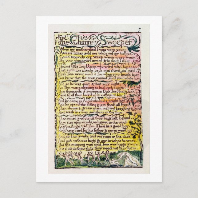 'The Chimney Sweeper', plate 7 (Bentley 12) from ' Postcard (Front)