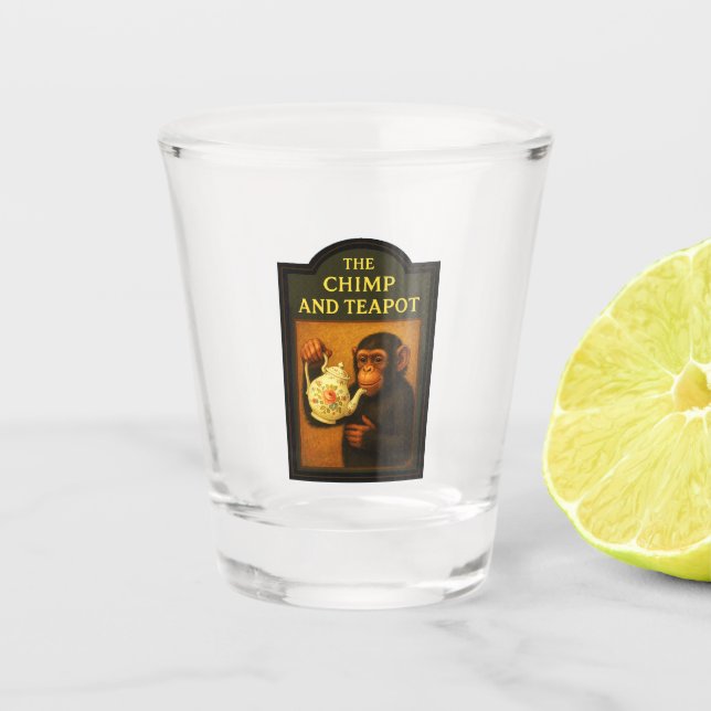 The Chimp And Teapot Pub Shot Glass (Front)