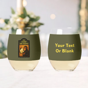 The Chimp And Teapot Pub Stemless Wine Glass