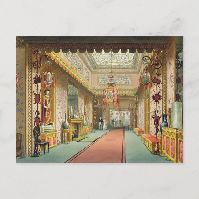 The Chinese Gallery, from 'Views of the Royal Pavi Postcard (Front)