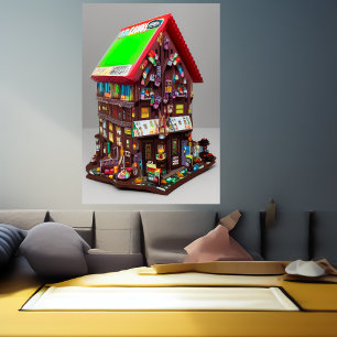 The chocolate house   AI Art  Poster
