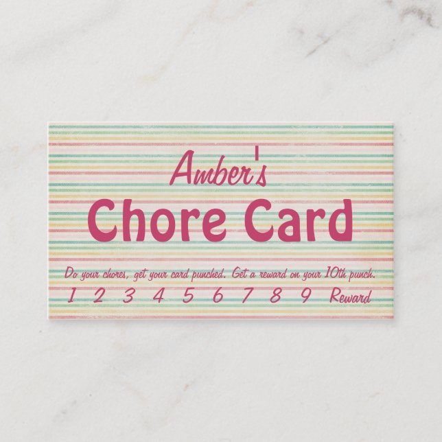 The Chore Card (Front)