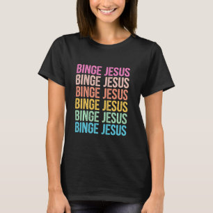 The Chosen Merch Binge Jesus Retro Rainbow Letter T-Shirt