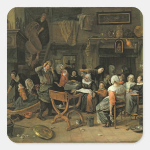 The Christening Feast, 1668 Square Sticker