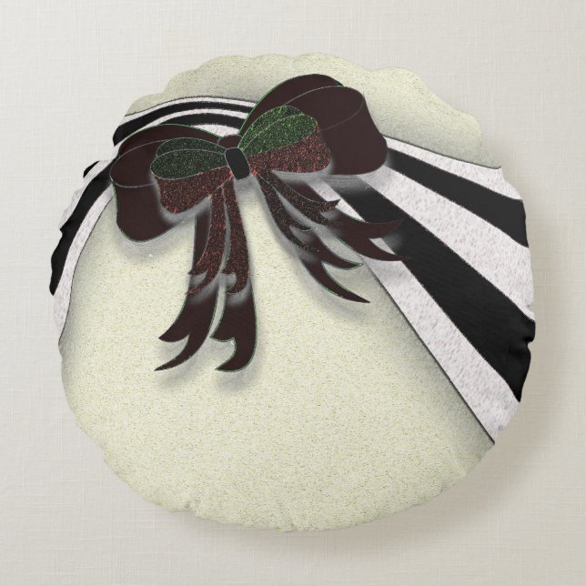 The Christmas Bow - Round Cushion (Front)
