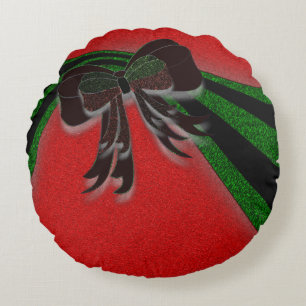 The Christmas Bow - Round Cushion