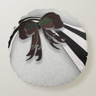 The Christmas Bow - Round Cushion