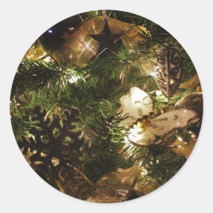The Christmas Butterfly Classic Round Sticker