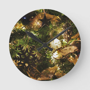 The Christmas Butterfly Round Clock