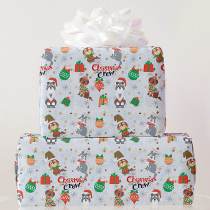 The Christmas Crew Dogs in Costume Roll of Wrapping Paper