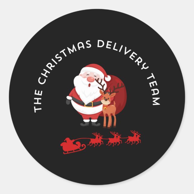 The Christmas Delivery Team Classic Round Sticker (Front)