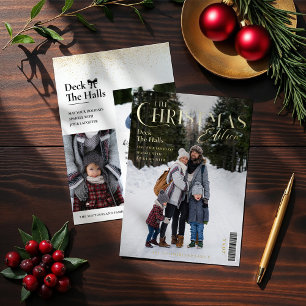The Christmas Edition Family Photo Magazine Cover Foil Holiday Card