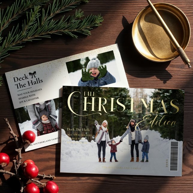 The Christmas Edition Family Photo Magazine Cover Foil Holiday Card (The Christmas Edition Family Photo Magazine Cover Foil Holiday Card)