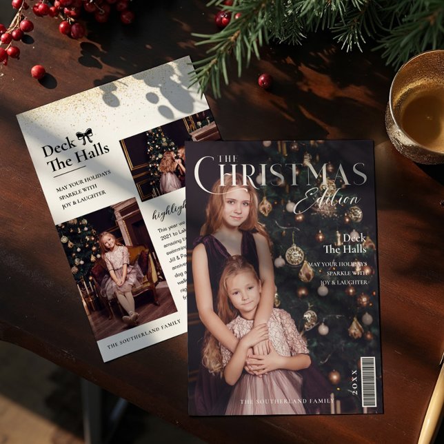 The Christmas Edition Family Photo Magazine Cover Holiday Card (The Christmas Edition Family Photo Magazine Cover Holiday Card)