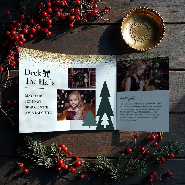 The Christmas Edition Family Photo Magazine Cover Tri-Fold Holiday Card (The Christmas Edition Family Photo Magazine Cover Tri-Fold Holiday Card)