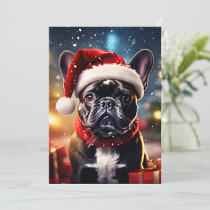 The Christmas French Bulldog  Holiday Card