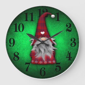 The Christmas Gnome Large Clock