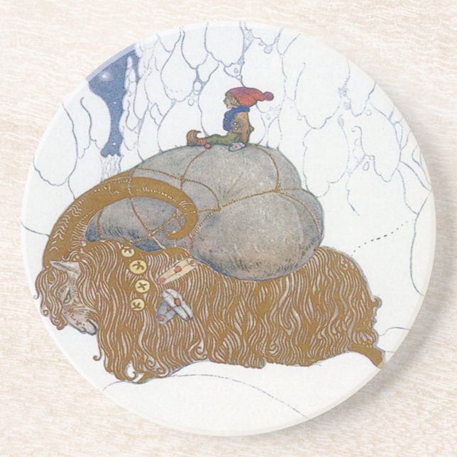 The Christmas Goat by John Bauer Coaster (Front)