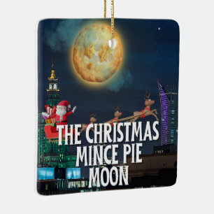 The Christmas Mince Pie Moon Ceramic Ornament