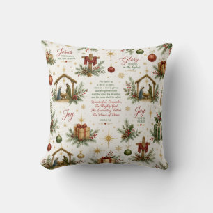 The Christmas Nativity   Remembering the Birth of  Cushion