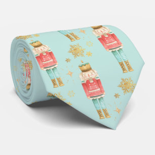The Christmas Nutcracker Golden Snowflakes Blue Tie
